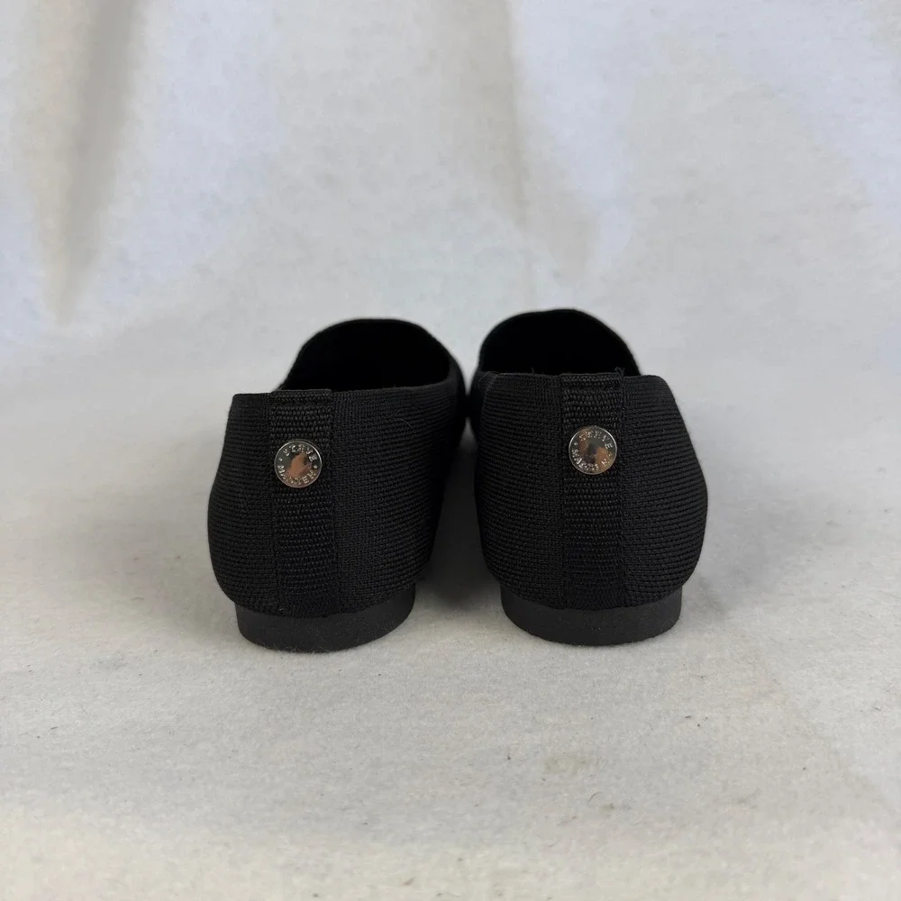 Steve Madden Sabin Black‎ Knit Fabric Slip On Loafers Flats Ballet Womens US 6.5